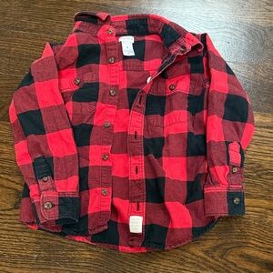 Carter's Red and Black buffalo Plaid Button Down Shirt size 6